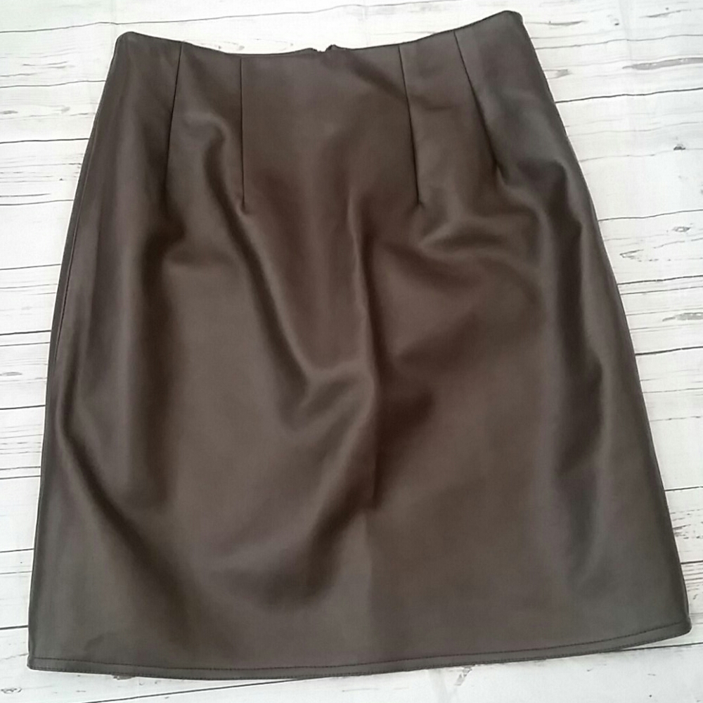 Women's Brown Faux Leather Skirt Size 10